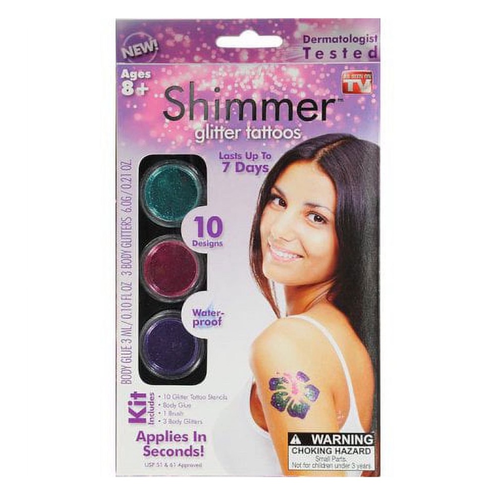 As Seen on TV Shimmer Body Art Quick & easy to use
Hypo-allergenic, Water-proof